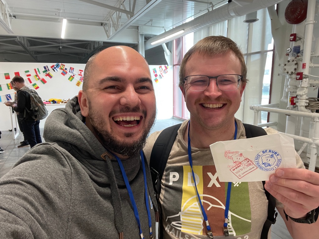 Getting my passport stamp at the SF Ruby Embassy